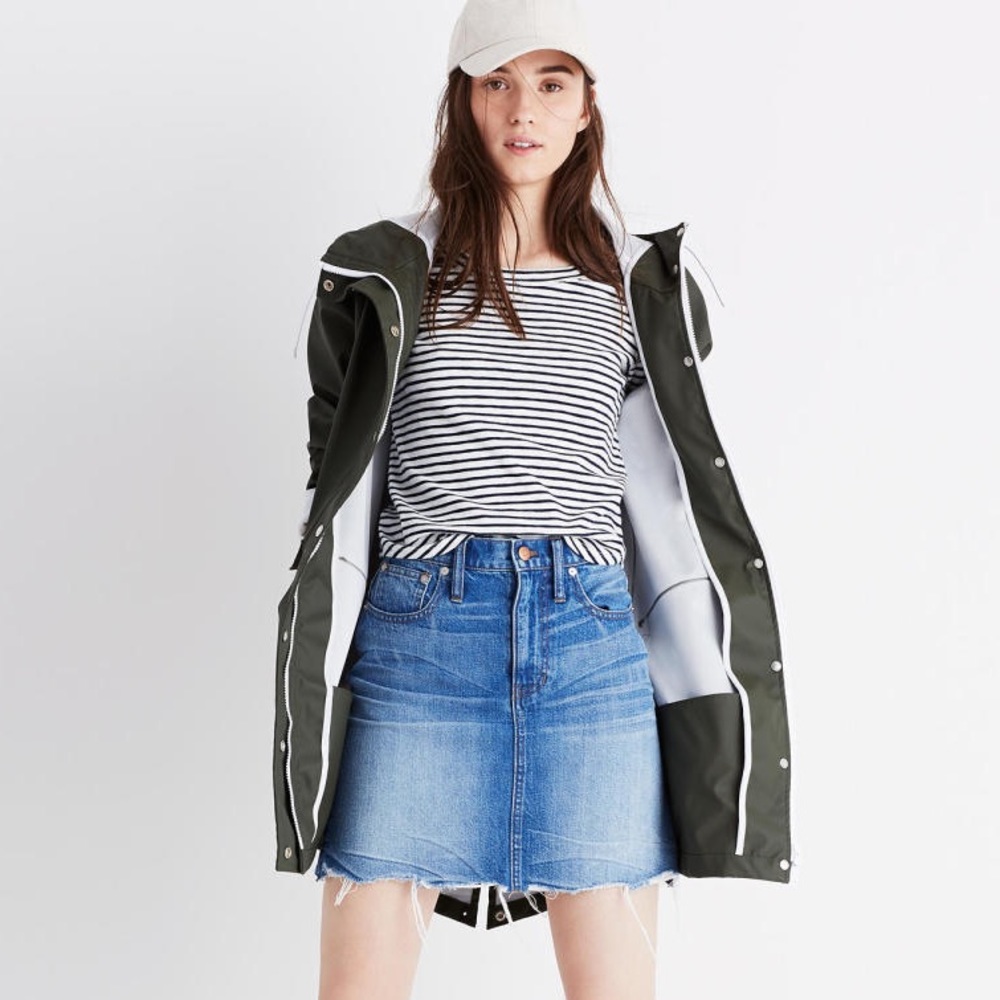 Madewell Raw Hem Denim Skirt